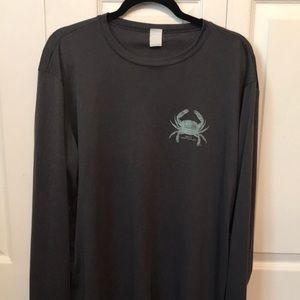 Crab Island Long sleeve stay dry unisex shirt.